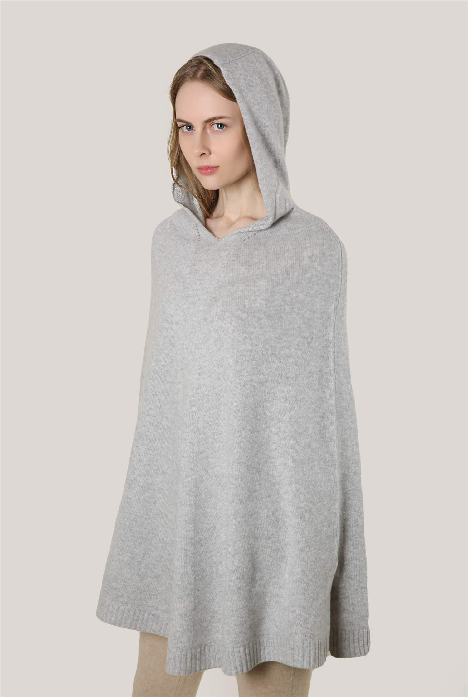 Women Cashmere Poncho Hoodie 7GG