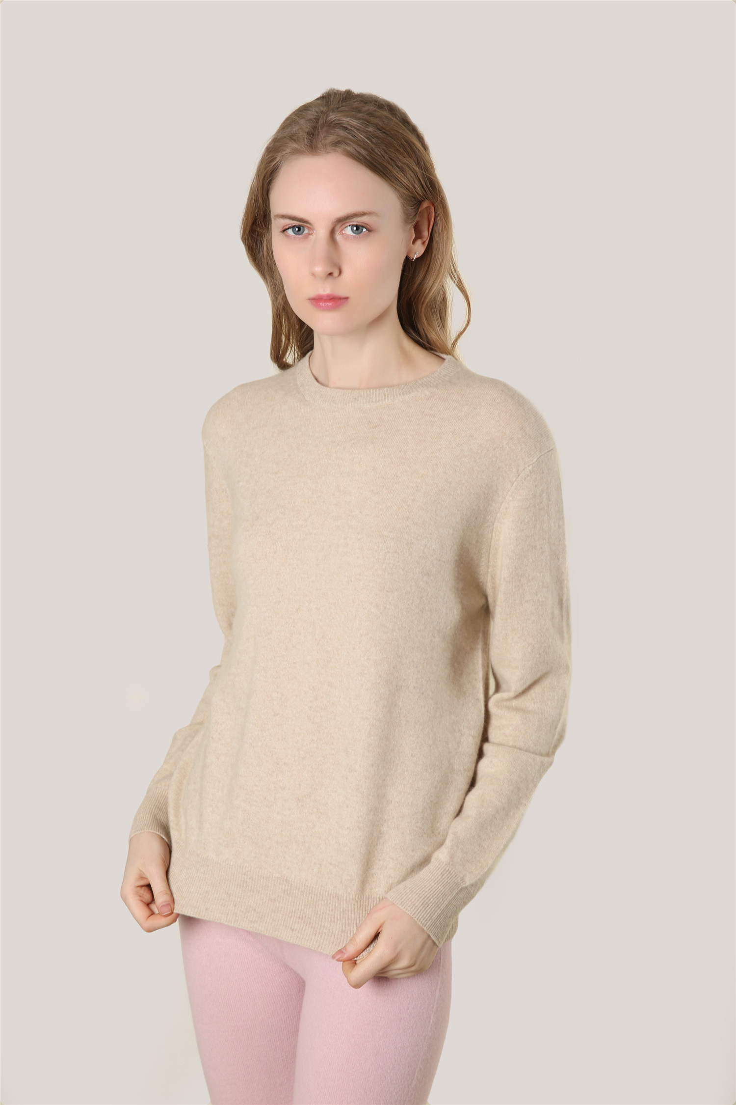 Ladies Classic Cashmere Crew Neck Pullover 12GG