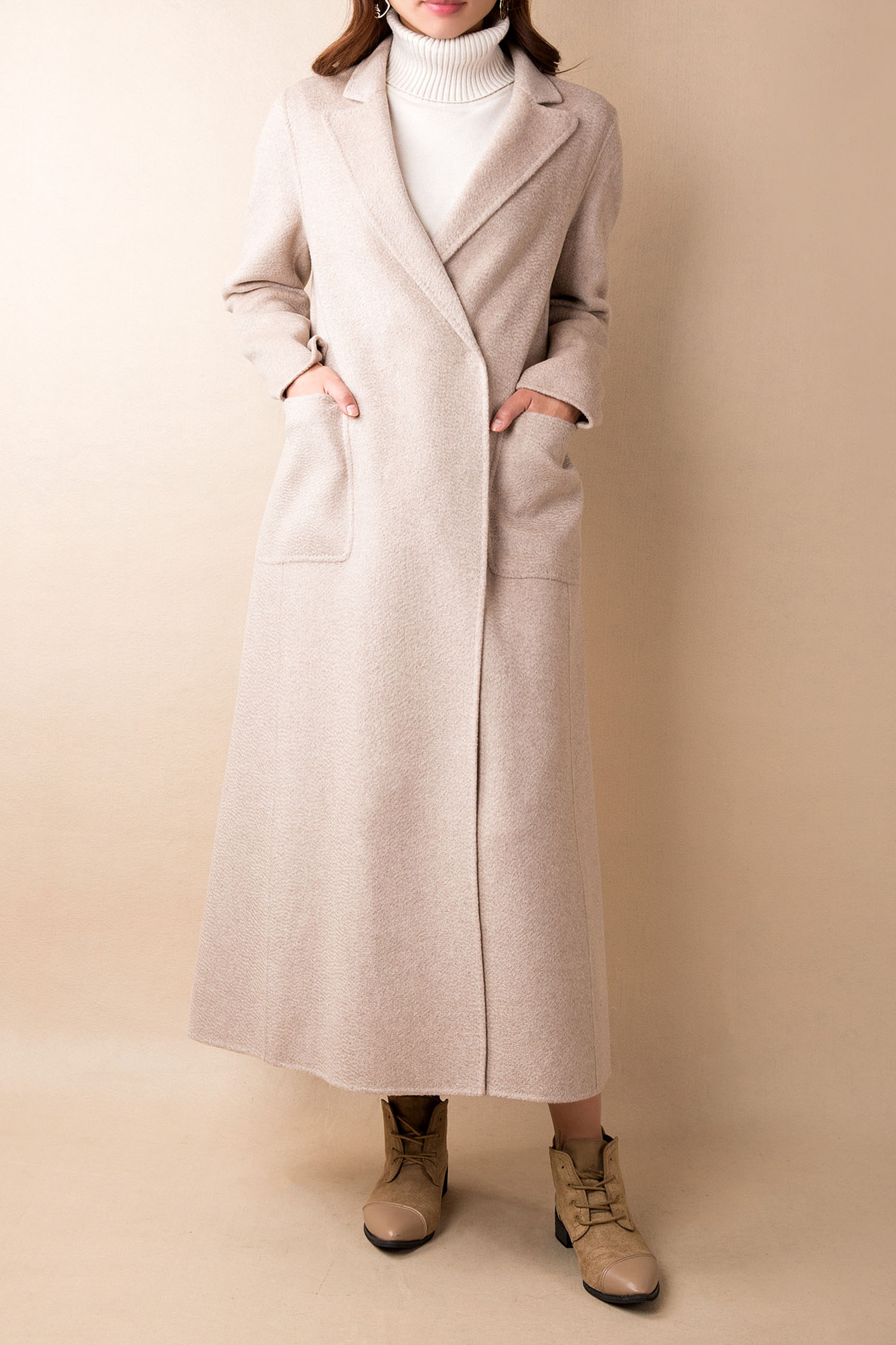 Ripple Finish Long Coat