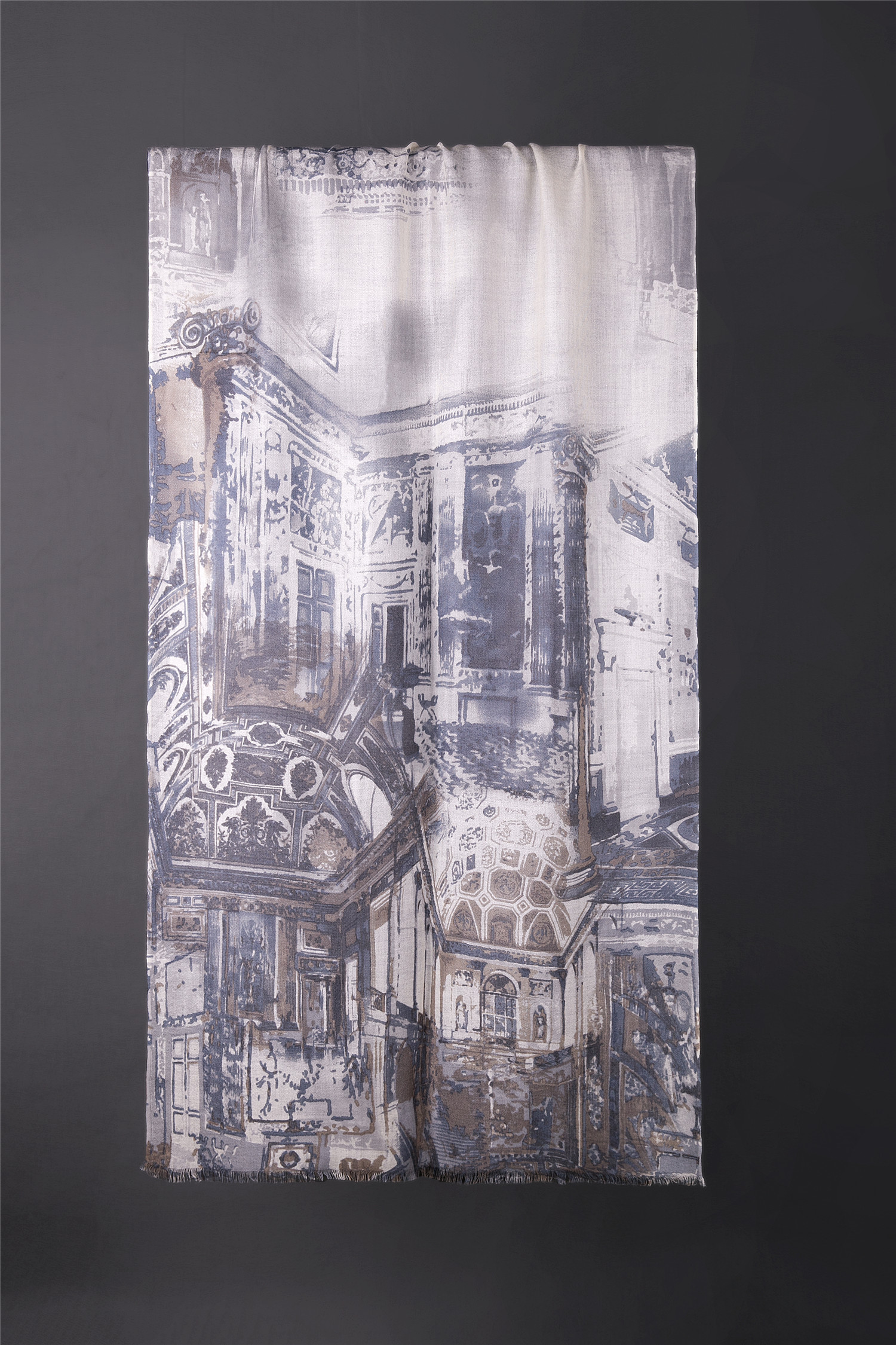 Wool Cashmere Digital Print Stole