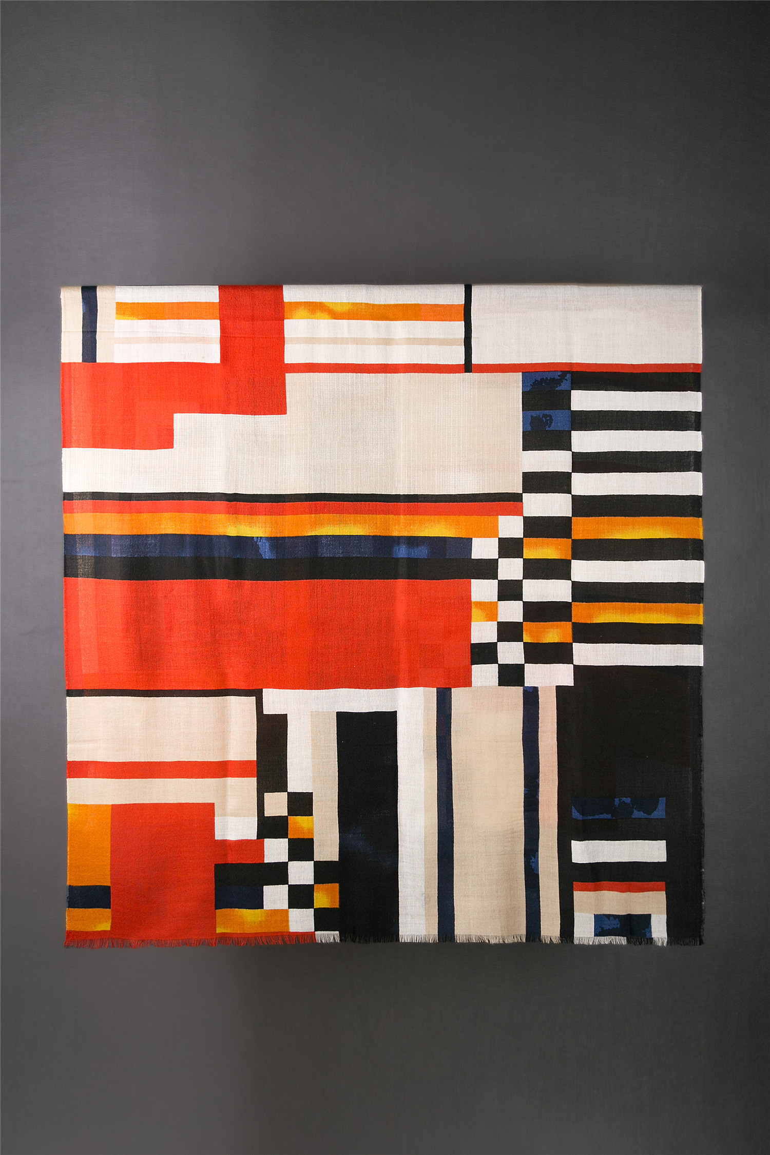 Wool Cashmere Hand Print Stole