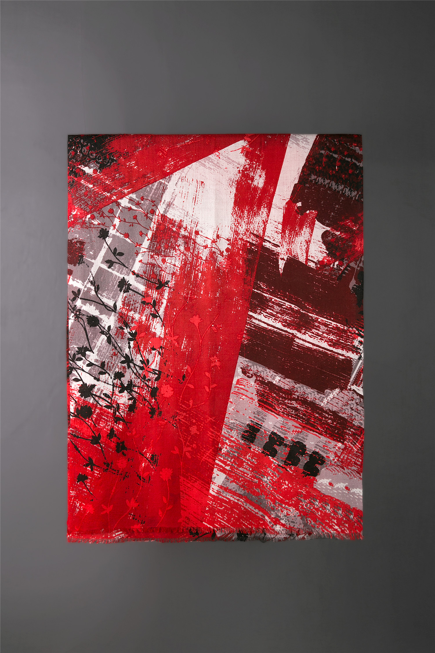 Wool Cashmere Hand Print Scarf