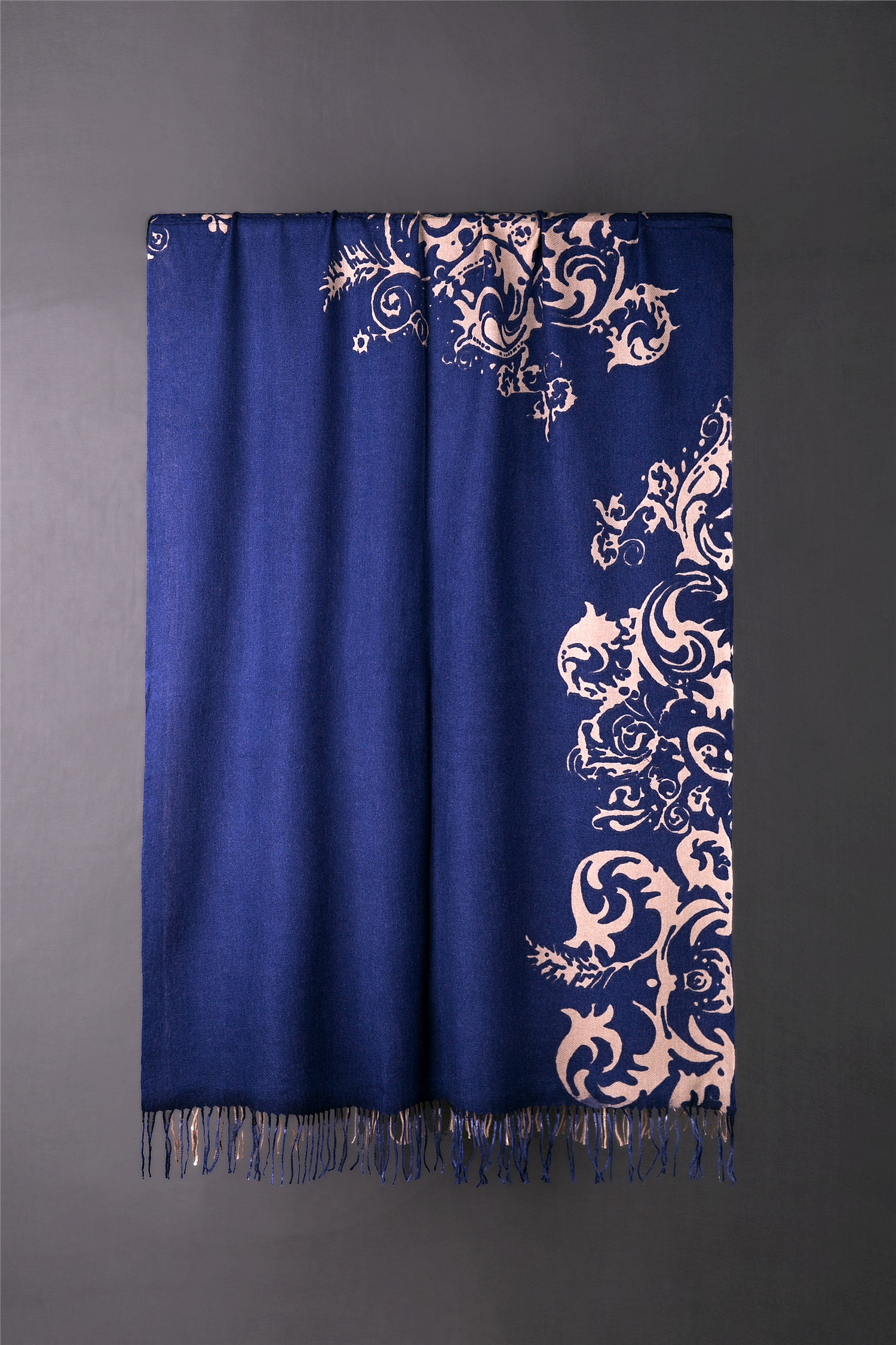 Wool Cashmere Hand Print Stole