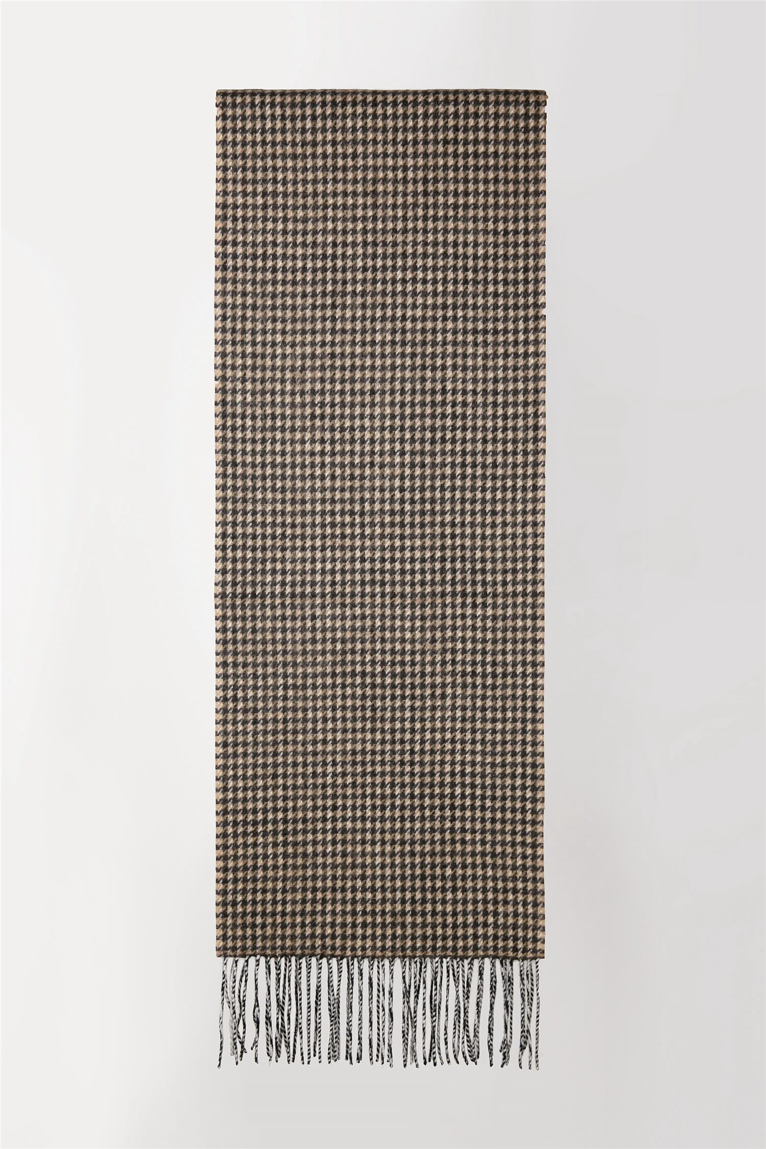 Houndstooth Two Tone Long Woven Scarf 30x180cm
